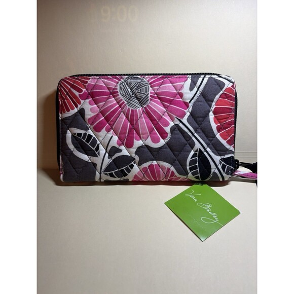 NWT Vera Bradley Cherry Blossoms Zip Around Wallet Wristlet 14991-170 - Picture 2 of 5